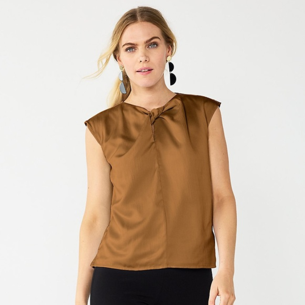 *NWT* Women's Nine West Twist-Neck Blouse Size L‎
